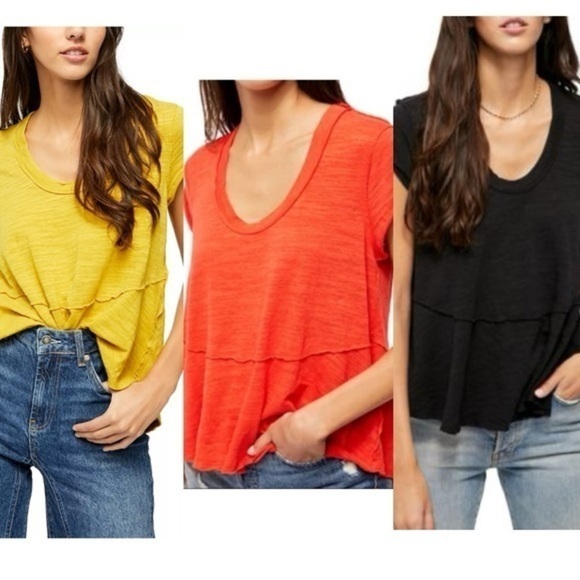 Free People We The Free Sweetness Tee x 3- all colors size S, EUC - Picture 1 of 6